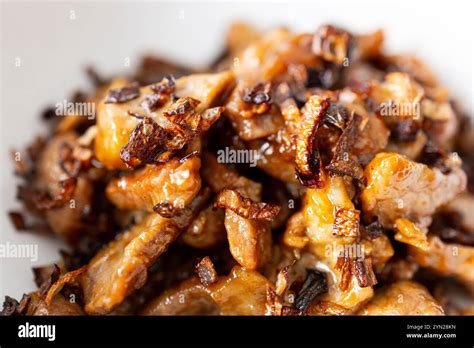 Caramelized Pork With Crispy Shallots Stock Photo Alamy