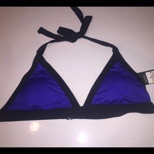 Mossimo Supply Co Swim Mossimo Blue Black Triangle Bikini Top Tie Xl New Poshmark