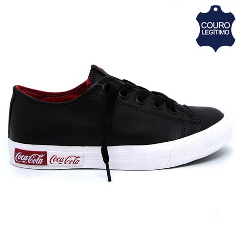 Tênis Da Coca-cola Original - Tênis Coca-Cola Blend Leather em Couro Preto ORIGINAL | Shopee Brasil