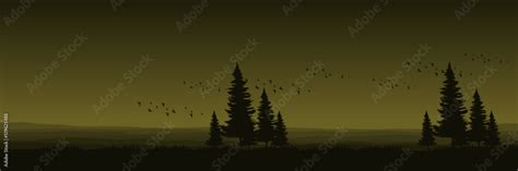 tree silhouette landscape flat design vector illustration good for ...