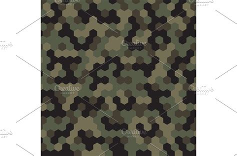 Hexagon Forest Camouflage Seamless Seamless Patterns Creative Market