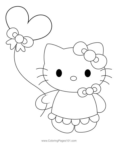 Cut Hello Kitty Coloring Page for Kids - Free Hello Kitty Printable ...