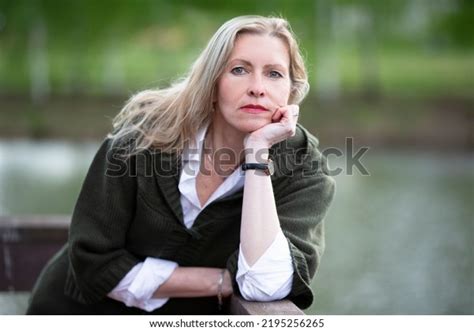 Portrait Beautiful Elderly Blonde Woman European Stock Photo Shutterstock