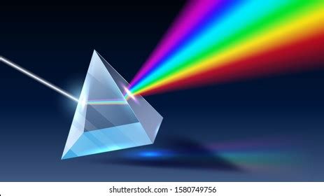 Realistic Prism Light Dispersion Rainbow Spectrum Stock Vector (Royalty ...