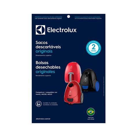 Kit Saco Descartável para Aspirador de pó Electrolux Nano Neo 3un