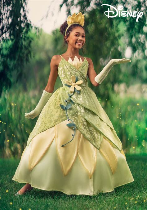 Exclusive Deluxe Disney Tiana Costume Dress for Girls