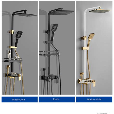 Muxin Hot Cold Shower Set Brass Smart Thermostatic System Shower Spa