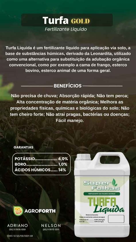 Adubo Foliar Turfa Acidos Humicos