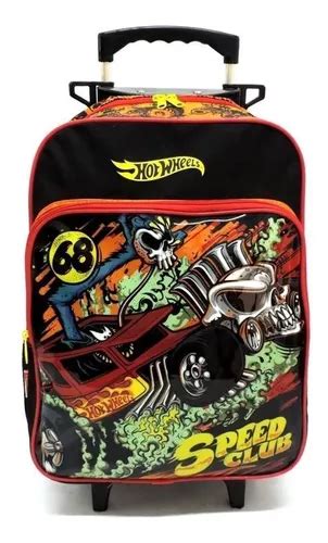Mochila Escolar Hot Wheels Carrinho G Rodinhas Infantil Parcelamento Sem Juros