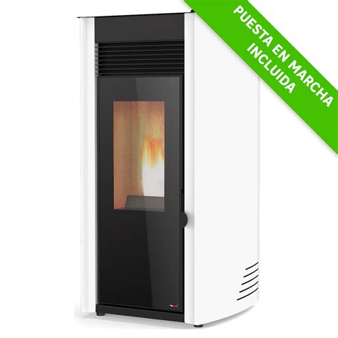 Estufa De Pellet Redpod First Advance 8 Kw Blanca Hornodeluna