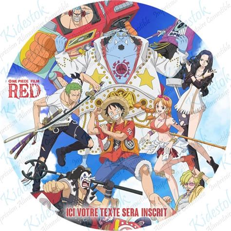 Disque Gâteau Alimentaire Azyme One Piece Red KIDESTOK Diamètre Ø 20