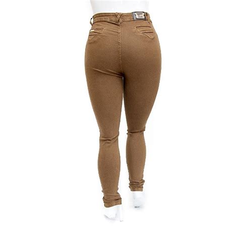 Calça Jeans Plus Size Feminina Marrom Hot Pants Cheris Ane Jeans 12 Anos