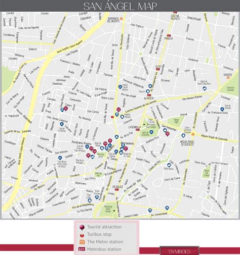 San Ángel map (Mexico City) - Ontheworldmap.com