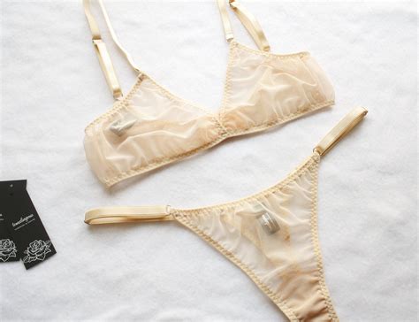 Nude Lingerie Set Sheer Lingerie Skin Lingerie See Through Etsy