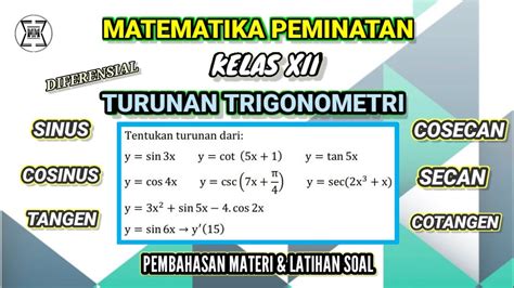 Turunan Fungsi Trigonometri Pembahasan Materi Latihan Soal