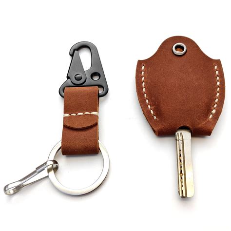 large handmade leather keychain custom leather key sleeve  broken