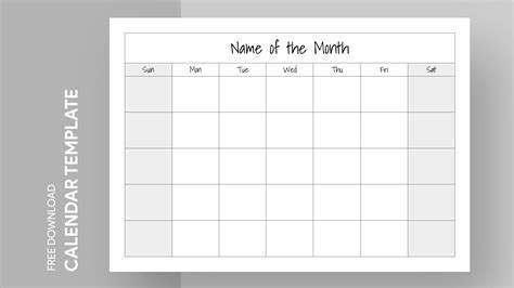 Blank calendar free google docs template