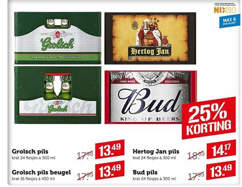 Grolsch Pils Grolsch Pils Beugel Hertog Jan Pils Bud Pils Aanbieding