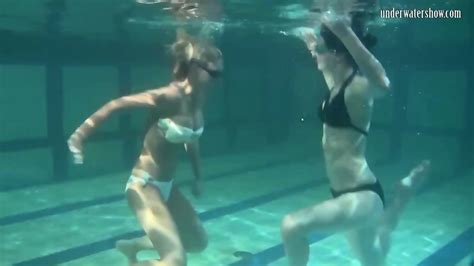 Hot Chicks Irina And Anna Swim Naked In The Pool Jasmine Black