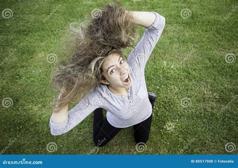 Fille Blonde Folle Photo Stock Image Du Beaut Femelle