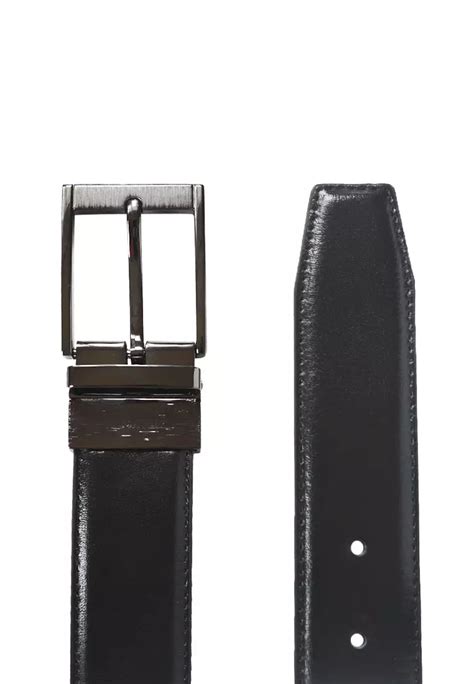 Buy Daniel Hechter Black Genuine Split Leather Reversible Belt 2025