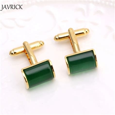 JAVRICK новые золотые+ зеленые мужские свадебные подарочные запонки для ...