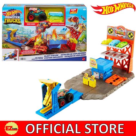 Hot Wheels Monster Trucks Blast Station Playset HFB12 Shopee Malaysia