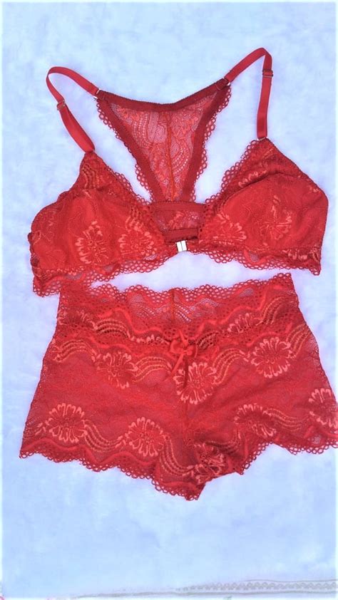 Conjunto Lingerie De Renda Vermelha Tamanho G No Elo Neide Camargo Moda Ntima D Bf