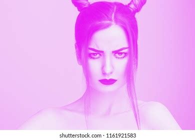 Beautiful Naked Woman Fuchsia Light Portrait Stock Photo Shutterstock
