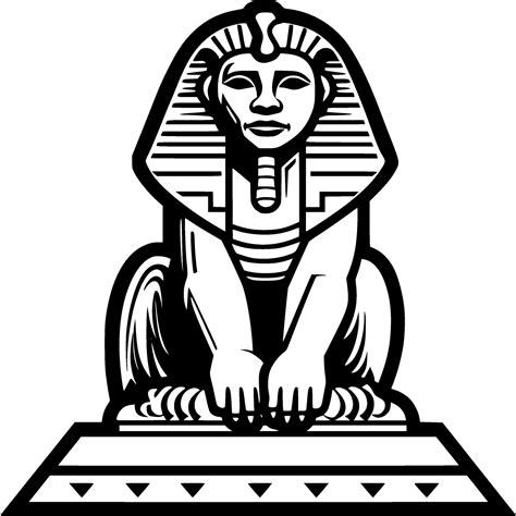 sphinx black  white vector illustration  vector art  vecteezy