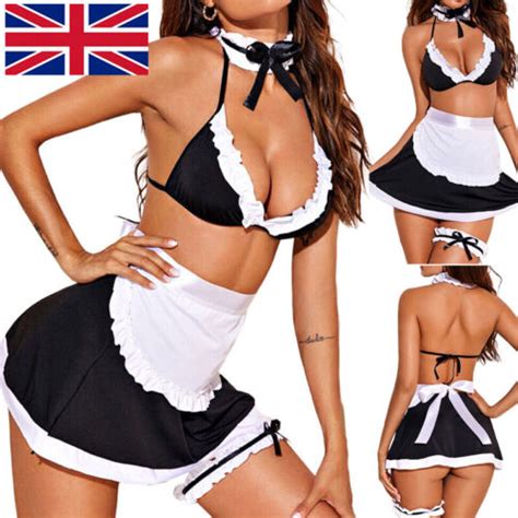 Women Sexy Naughty French Maid Uniform Cosplay Adult Costume Lingerie