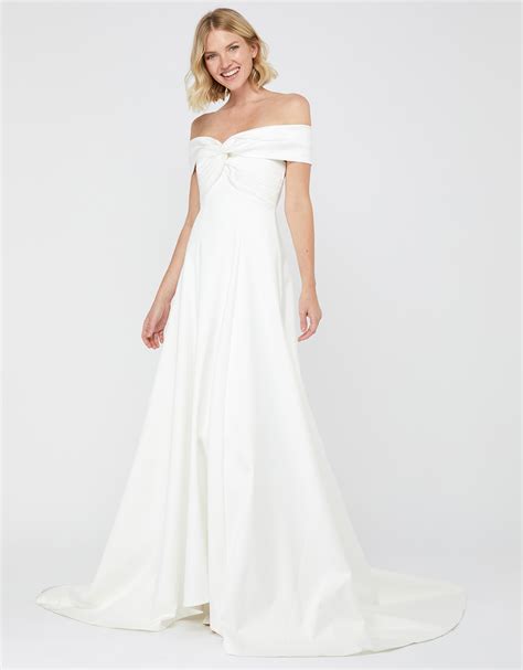 Monsoon HANNAH BRIDAL BARDOT SATIN MAXI DRESS [MOGOX79-2016] - £93.07