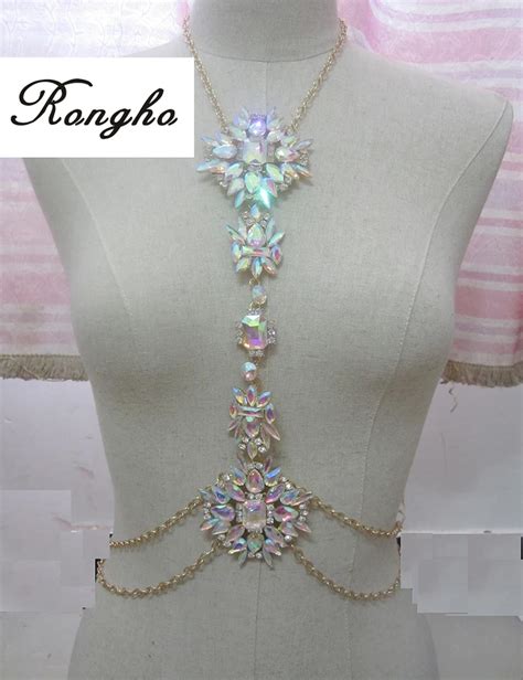 Women Sexy Rainbow Crystal Body Chain Jewelry Waist Crossover Bikini Beach Belly Chain Fashion