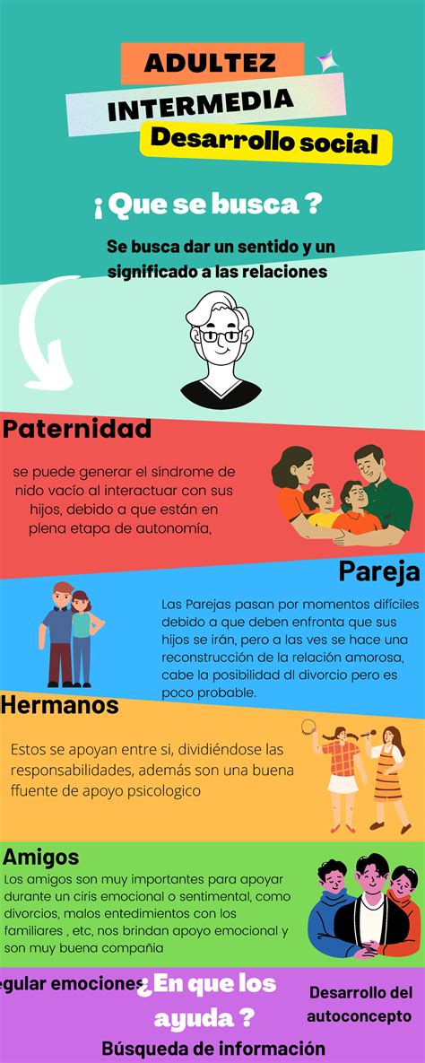 InfografÍa Adultez Intermedia Desarollo Social Emocional Fisico Y