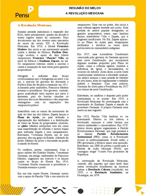 Resumo Da Revolução Mexicana - Resumo da Revolução Mexicana | PDF