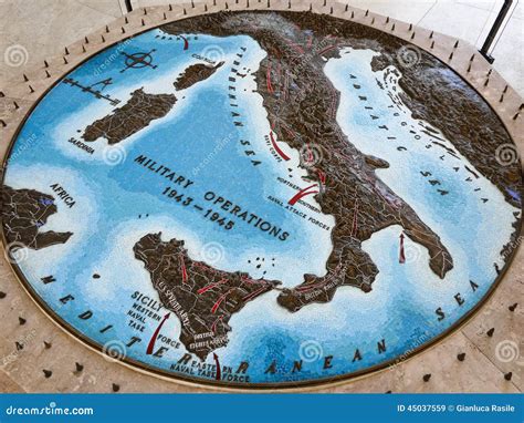 Mappa Mediterranea Strategica Del Cimitero Militare Americano In