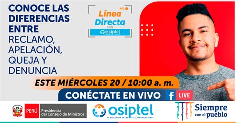 Charla Virtual Gratuita OSIPTEL Conoce La Diferencia Entre Un