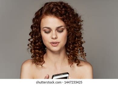 Pretty Woman Naked Shoulders Curls Model Stock Photo Shutterstock