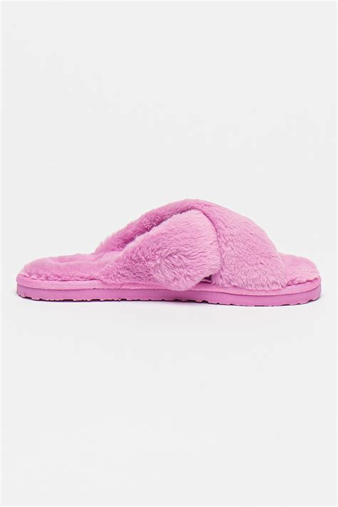 Puma, Чехли с мъхеста повърхност и лого, Светлолилав, 5 - eMAG.bg