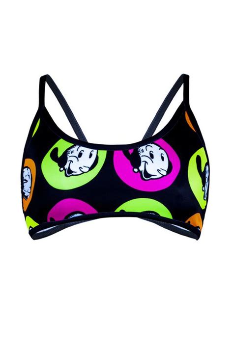 TAYMORY BIKINI TOP BLACK BUBBLES Tri For Fun
