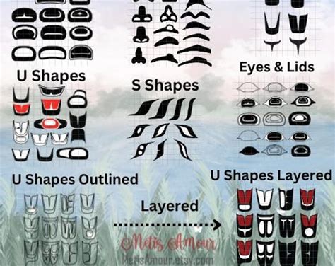 Indigenous Formline Shapes Digital Cut Files And Drawing Guides Bonus