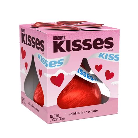 HERSHEY'S KISSES Valentine's Milk Chocolate Giant Candy, 7 oz box