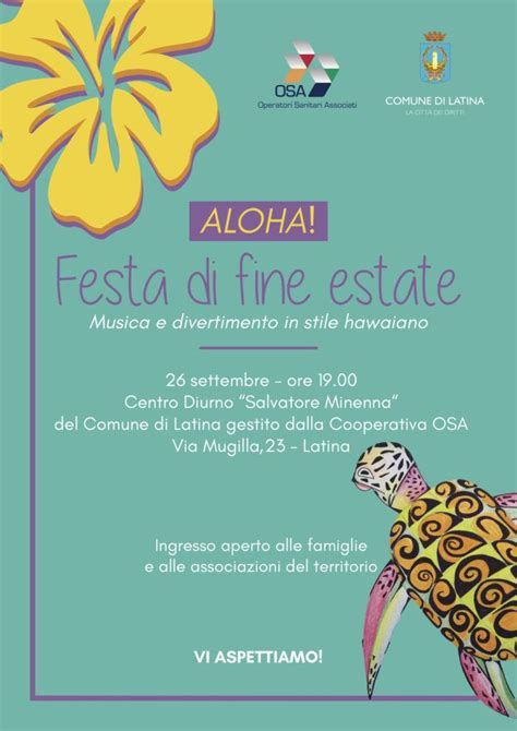 Latina Festa Hawaiana Di Fine Estate Al Centro Diurno Minenna Latinapress