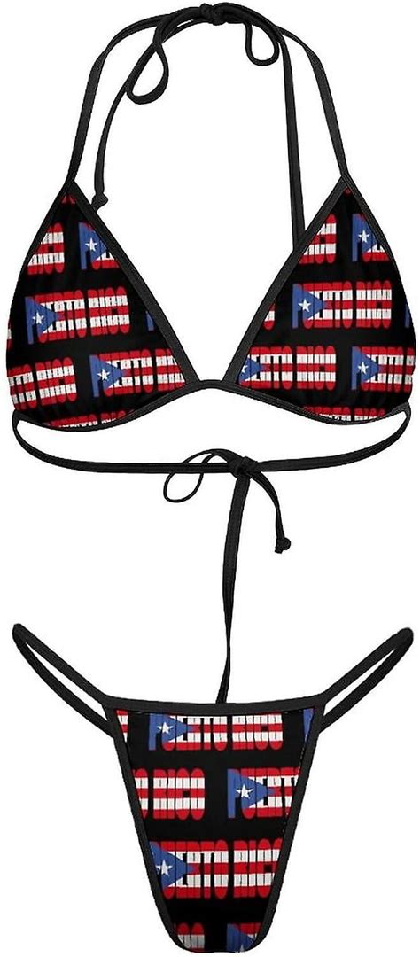 Puerto Rico Land Flagga Dam Bikini Upps Ttningar Bit Baddr Kt Sexig