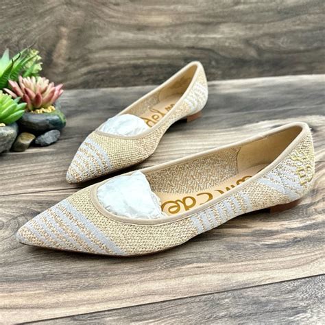 Sam Edelman Shoes Nib Sam Edelman Shaya 85m Nude Knit Slip On Pointed Toe Ballet Flats