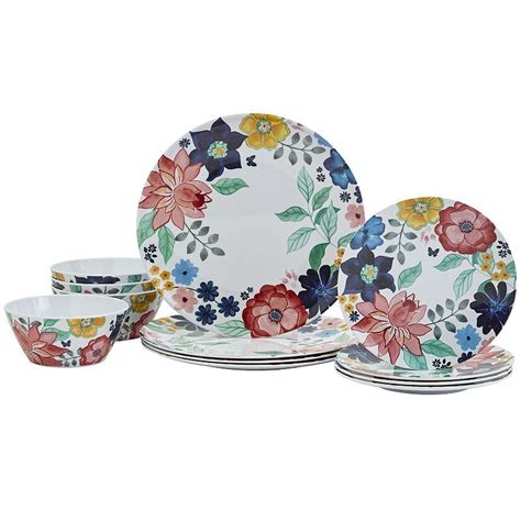 Dolly Parton 12-pc. Floral Melamine Dinnerware Set in 2022 | Floral ...