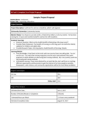 Fillable Online Sample Project Proposal Fax Email Print Pdffiller