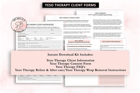 Yeso Therapy Wrap Intake Form Yesotherapy Consent Form Yeso Etsy