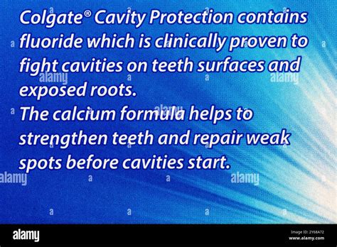 Information On Box Of New Look Colgate Cavity Protection Toothpaste