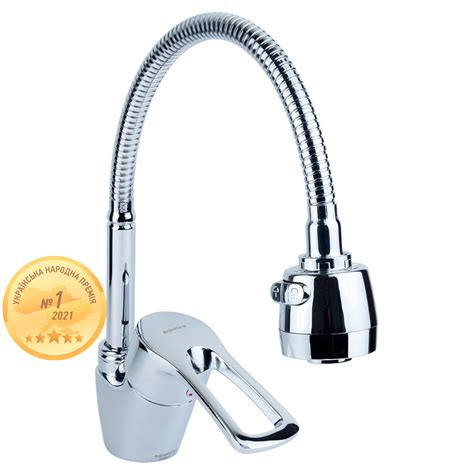 Смеситель ML Ø40 для кухни гусак гофрированный на гайке AQUATICA ML ...